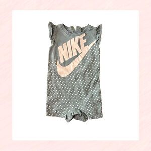 Nike Baby Girl Romper 6M | Polka Dot Flutter Sleeve Bodysuit